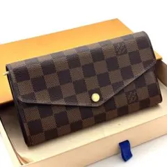 【未使用に近い】ルイヴィトン ダミエ ポルトフォイユ サラ 長財布 二つ折り財布