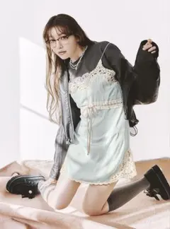 Lily Brown ヴィンテージスリップサテンミニワンピース