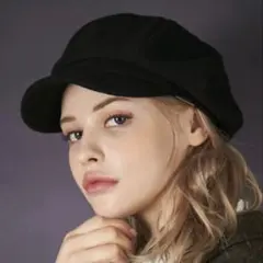 ARZAR★韓国 cap キャスケット　帽子　ブラック　黒　black