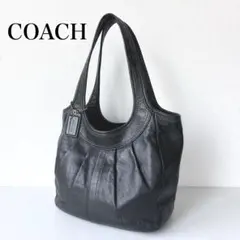 COACH コーチ トートバッグ 肩掛け　レザー 無地 ブラック