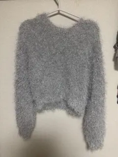 グレー シャギーニット セーター