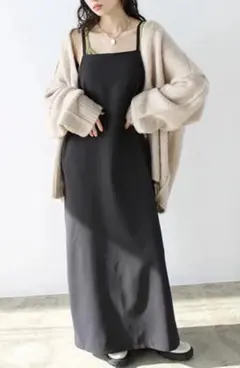 大きいサイズ マキシキャミソールワンピース LLサイズ GeeRa 体型カバー