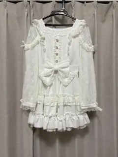 LIZLISA リズリサ　ティアラリボンティアードワンピース　ホワイト