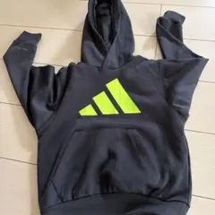 adidas フード付きパーカー 120cm 濃いグレー/黄