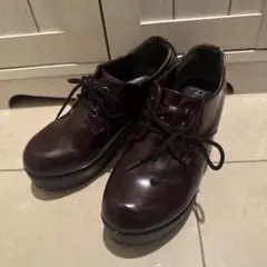 レディース ショートブーツ ローファー ブラウン　バーガンディ　厚底