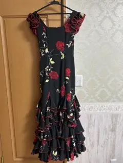 黒バラ フラメンコ衣装