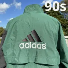 S 台湾製 90s 緑 黒 アディダス adidas ナイロン ジャケット