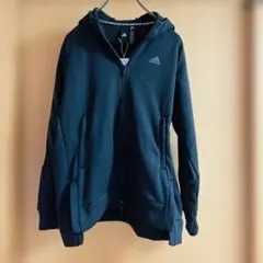 新品タグ付 adidas アディダス フルジップパーカー 黒 M H29495