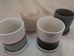 【極美品】植木鉢 円筒形 《受け皿・排水穴付き》約4号型