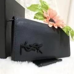 美品】サンローラン カサンドラ キャビアスキン カードケース ブラック