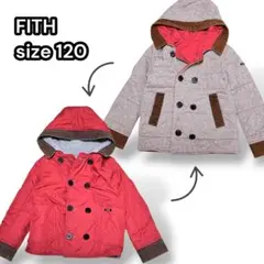 フィス キッズ 中綿コート リバーシブルジャケット アウター【120】赤 グレー