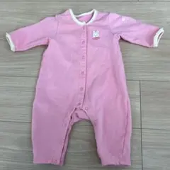 ミキハウスピンク うさぎ刺繍ロンパース 70cm