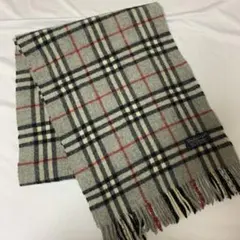『美品』Burberry London マフラーラムウール100% ノバチェック
