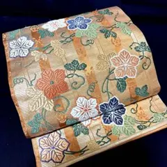 ☆専用☆名古屋帯 夏帯 絽 クリーム カラー織 長さ3m47.5㎝ お洒落