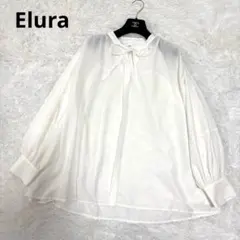 Elura エルーラ　ボウタイブラウス 長袖　白　ゆったりデザイン　Mのサムネイル