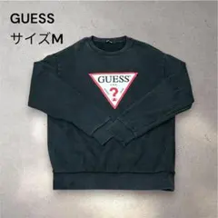 GUESS ゲス トライアングルロゴ スウェット トレーナー 黒 M メンズのサムネイル