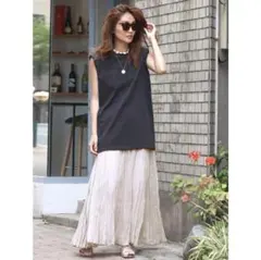 ungrid 楊柳フレアマキシスカート　マキシスカート　ロングスカート　スカート