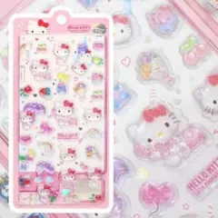 韓国限定　50周年記念　デザイン ハローキティ 立体ステッカー　ライトピンク