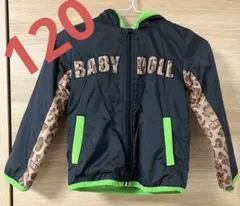 BABY DOLL フード付きジャケット 黒/緑 迷彩柄　120 シャカシャカ