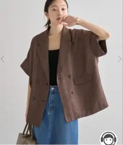 【新品】ネット完売品　残りわずか　リネンライク半袖ジャケットのサムネイル