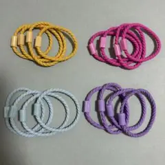 キッズ　ヘアゴム　台座付　カラフル系　16本　141