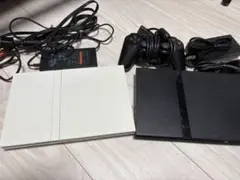 PS2本体 ホワイト ブラック コントローラー、ケーブル付