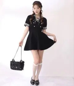 NICE CLAUP シャツレイヤード半袖ニットワンピース グレー - メルカリ