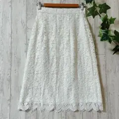 ✨美品✨Te chichi 総レーススカート M白きれいめ オフィスフェミニン