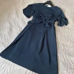 【新品】BEAMS HEART ネイビー パーティードレス ワンピース　結婚式のサムネイル