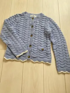美品＊H&M レースニットなみなみカーディガン　130cm こどもふく
