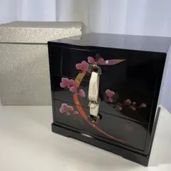 黒塗り　3段引き出し　小物入れ アンティーク　漆　日本雑貨　新品未使用