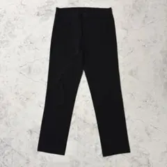 ストレッチ ブラック パンツ ストレート ゴムウエスト レディース Lサイズ