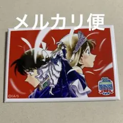 名探偵コナン　コナン　カフェ　スクエア缶バッジ　工藤新一＆毛利蘭