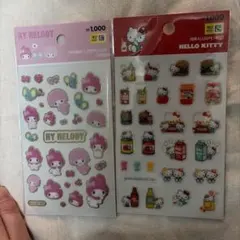 韓国ダイソー　キティー　マイメロシール