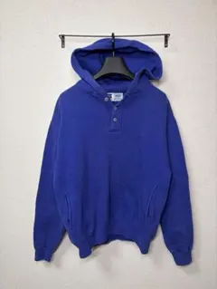 90s RUSSELL ラッセル USA製 無地 ヘンリーネック フェードブルー