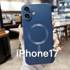 iPhone17 スマホケース MagSafe マグセーフ レンズ保護 ブルー