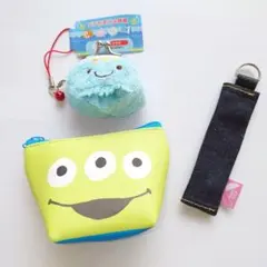 【3点】ディズニー リトルグリーンメン / クラゲがま口 / デニムコインケース