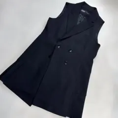 ザラZARA ロングジレ　ダブルブレスト　ブラック　Lサイズ　美品