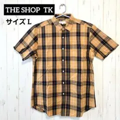 THE SHOP TK チェック柄 半袖シャツ ベージュ Lのサムネイル