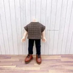 こすもす様専用ページ ✩ウーリッシュハウンドトゥースブラウン　トップス 黒パンツ