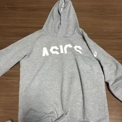 ASICS グレー フード付きパーカー