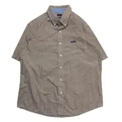 CHAPS チャップス 半袖ボタンダウンチェックシャツ 茶×白 メンズXL 古着のサムネイル