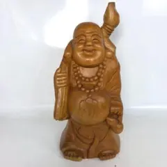 木彫 木彫り 木像 天然木 布袋様 布袋尊 置物 オブジェ 縁起物 高さ 約37cm 中古 札幌市東区 新道東店 布袋尊 布袋様 木彫り 生命の樹 布袋さん 置物 七福神 オブジェ