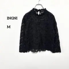 INGNI イング レース 花柄 ブラウス ブラック M e980のサムネイル