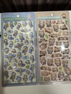 ボンボンドロップシール　ハシビロコウ、レッサーパンダ