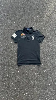 Ralph Lauren ポロシャツ ビッグポニー 黒 y2k 希少　白