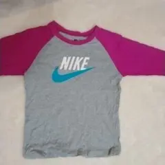 NIKE ラグランTシャツ グレー/ピンク