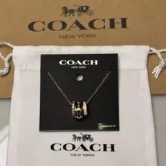 COACH コーチ シグネチャー サークル ストーンネックレス バニラ 