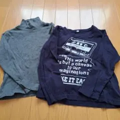 長袖カットソー2点セット（グレー・ネイビー）120