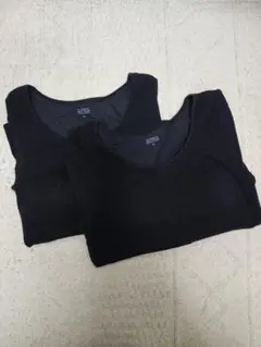 UNIQLO 極暖ヒートテック リブUネックブラTシャツ長袖　XL ブラック